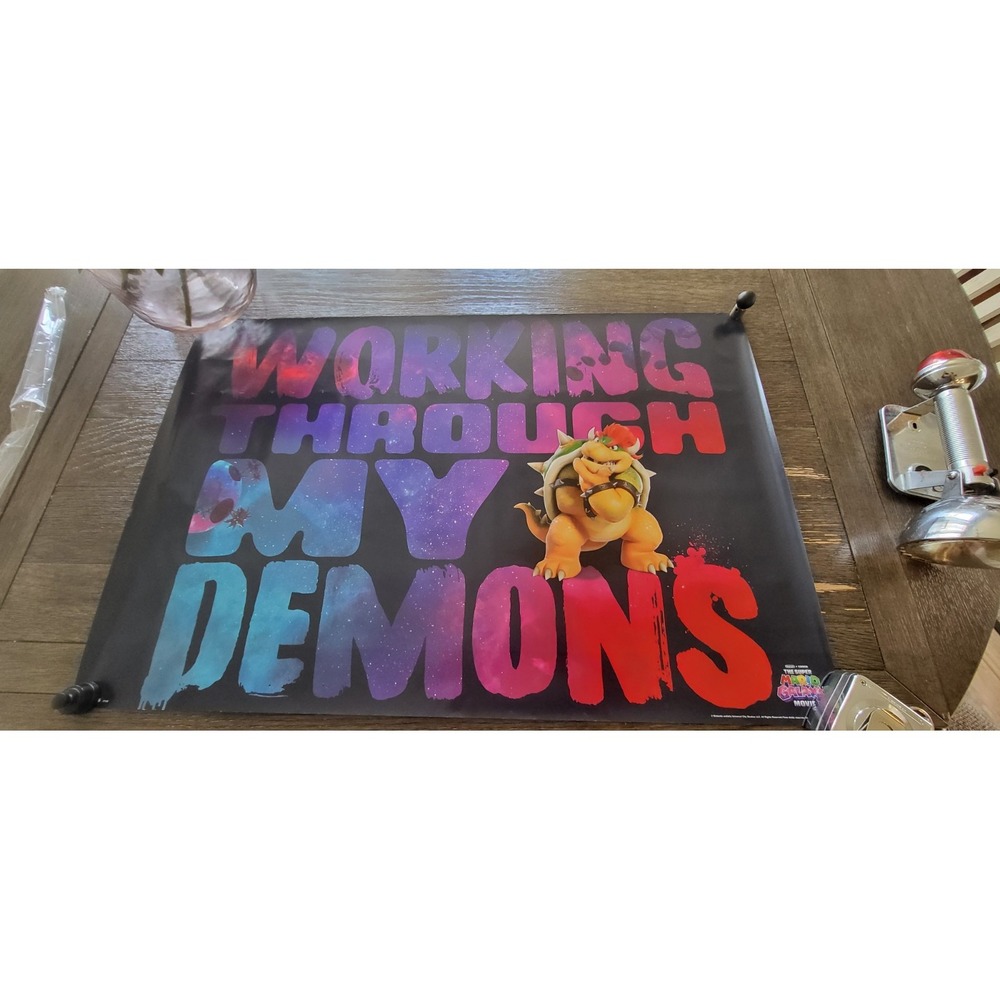 Super Mario Galaxy Movie Poster Bowser Working Through My Demons Art Print 23x34